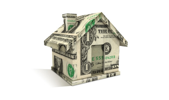 A house folded from dollar bills